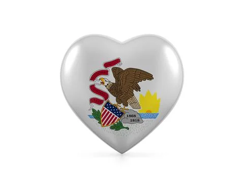Illinois state heart flag Stock Illustration