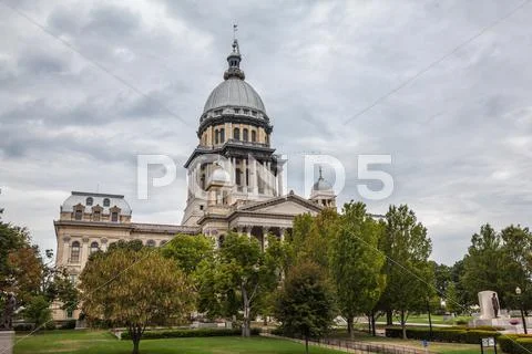 Illinois State House and Capitol Building in Springfield, IL Stock Photos