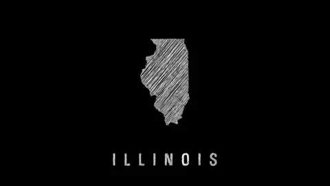 Illinois state map animation on black background Stock Footage 317226269