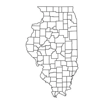 Illinois state map with counties. Vector illustration. Stock Illustration
