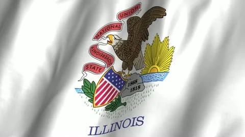Illinois Waving Flag Stock Footage 12289176