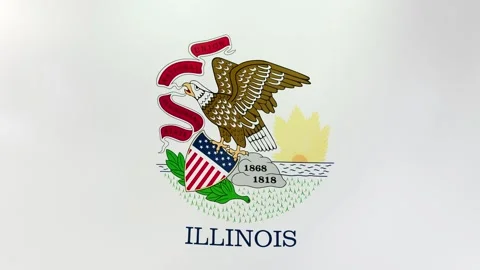 Illinois Waving flag Stock Footage 297498272