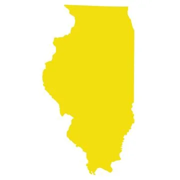 Illinois yellow map isolated on white background Stock Illustration