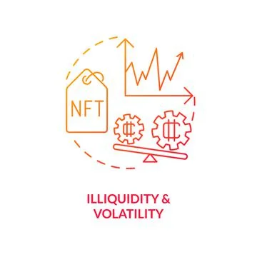 Illiquidity and volatility red gradient concept icon Stock Illustration