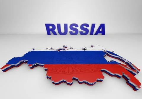 Illistration of Russia map Illustrazione stock