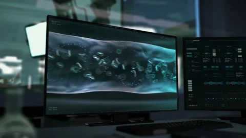 Illness analysis software identifies covid-19 virus bacteria in the bloodstream Stock Footage 195979427