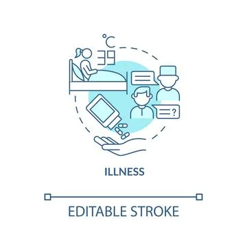 Illness blue concept icon Stock-Illustration