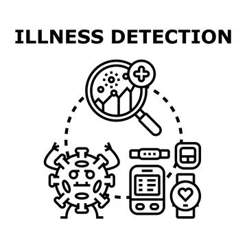 Illness detection process using modern medical devices Illustrazione stock