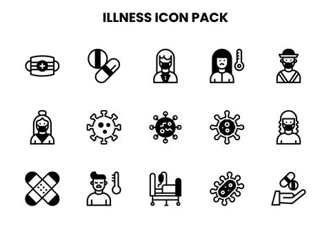 Illness DuoTone Icons Pack 스톡 일러스트