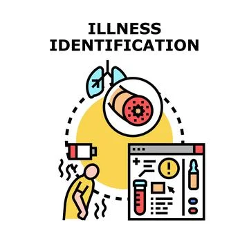 Illness identification process for medical diagnosis and treatment Stock Illustration