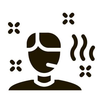 Illness Man Icon Vector Glyph Illustration Stock Illustration