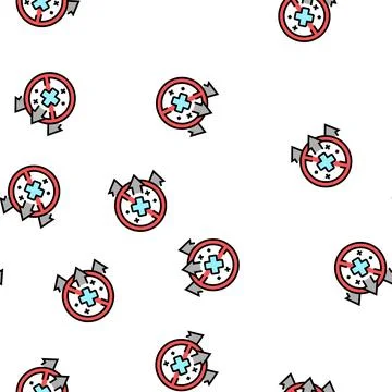 Illness, poverty problem vector seamless pattern Illustrazione stock