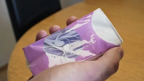 Illness: pulling out a tissue paper to clean nose 스톡 동영상 126653033