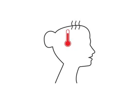 Illness, sick, temperature icon. Vector illustration, flat design. Stock Illustration