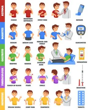 Illnesses And Medication Poster Stock Illustration