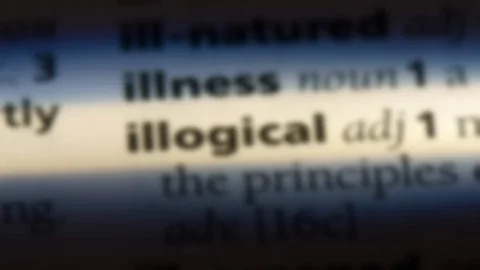 Illogical word in a dictionary. Stock Footage 99560752