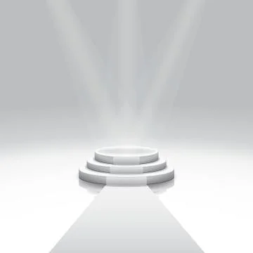 Illuminated 3d isolated Empty podium and carpet for reward Stock Illustration