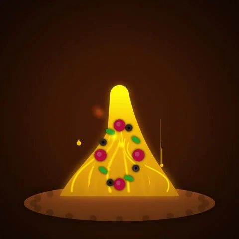 Illuminated abstract graphic display of colored dots under a golden spotlig.. Stock Footage 344777765