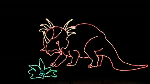 Illuminated Animated Torosaurus Stock Footage 599841