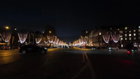 Illuminated avenues of Paris Stock Footage 323794445