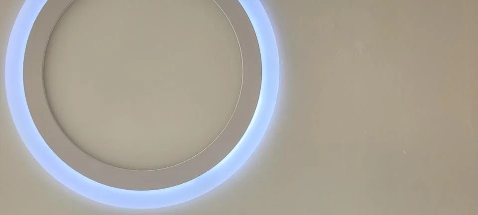 Illuminated background with circular filaments of frames Stock Photos