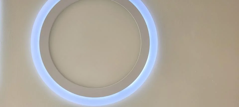 Illuminated background with circular filaments of frames Stock Photos