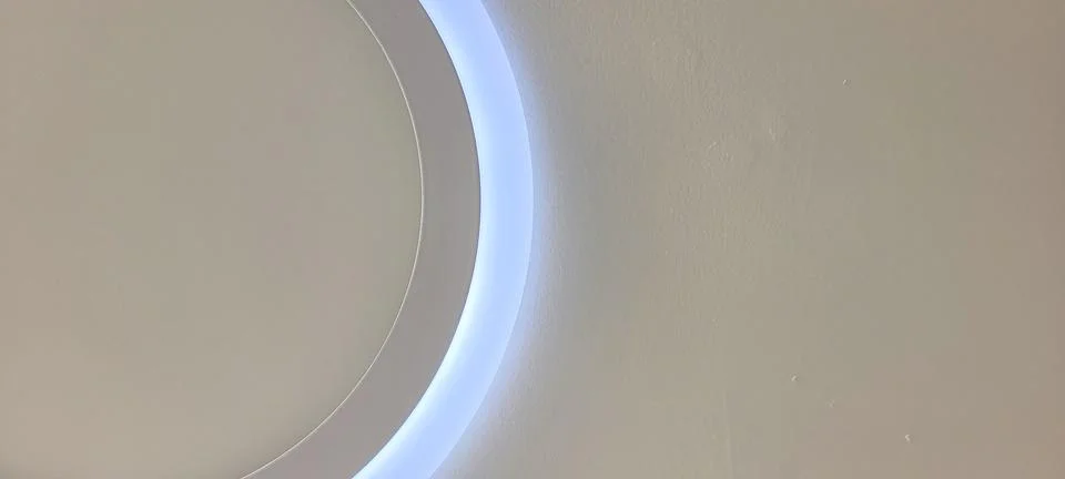 Illuminated background with circular filaments of frames Stock Photos