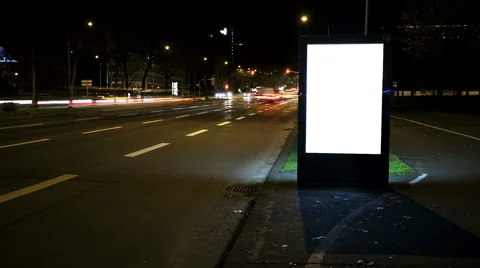 Illuminated blank billboard - copy space Vidéo 45367806