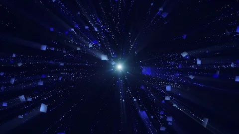 Illuminated Blue Flying Particles 動画素材 78719740