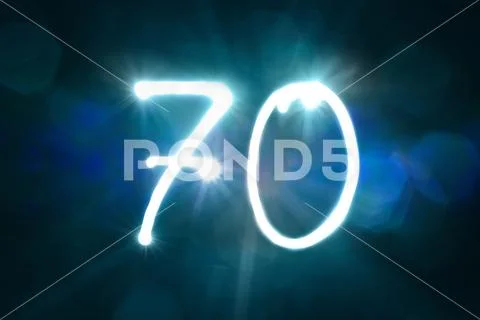 Illuminated blue glowing lens flare night light Stock Photos