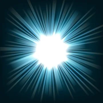 Illuminated Blue Light In Darkness, Vector Illustration Stock Illustration