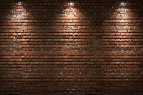 Illuminated brick wall Stock Illustration