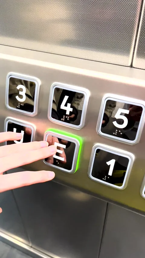 Illuminated buttons in a modern elevator. Modern elevator in a building Stock Footage 275196665