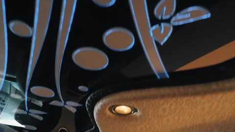 Illuminated car ceiling panels changing colors Stock Footage 311333639