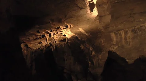 An Illuminated Cave Wall Stock Footage 51897030