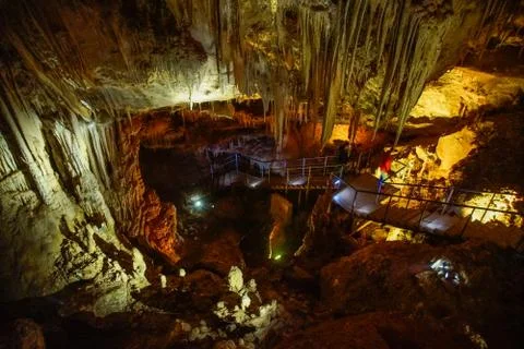 Illuminated ceilling Prometheus Cave Stock Photos