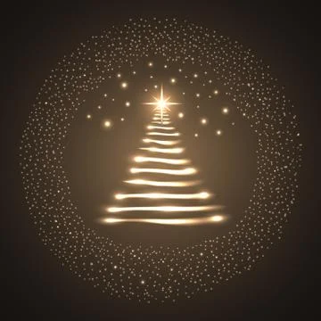 Illuminated Christmas tree. Иллюстрация