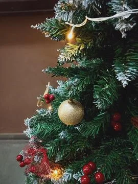 Illuminated christmas tree Stock Photos