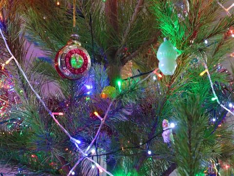 Illuminated Christmas tree Foto stock