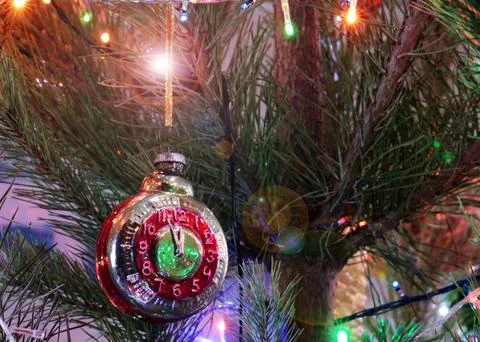 Illuminated Christmas tree Foto stock