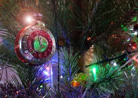 Illuminated Christmas tree Foto stock