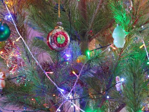 Illuminated Christmas tree Foto stock