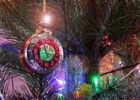 Illuminated Christmas tree Foto stock