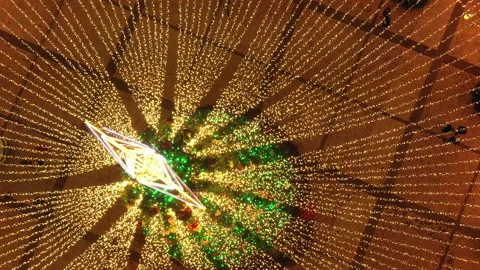 Illuminated Christmas tree on Sofia Square in Kyiv. Stock Footage 145989694