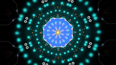 Illuminated circle shape technological background. イラスト素材