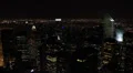 Illuminated Citigroup Center, Aerial View of New York City Skyline by night HD Footage