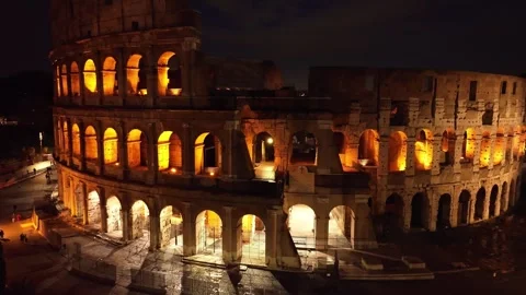 Illuminated Coliseum Stock Footage 241515942