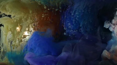 Illuminated Colored Ink Sinking Background (3/3) Stock Footage 77777078