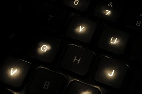 Illuminated computer keyboard Stock Photos
