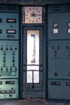 Illuminated control room Stock Photos